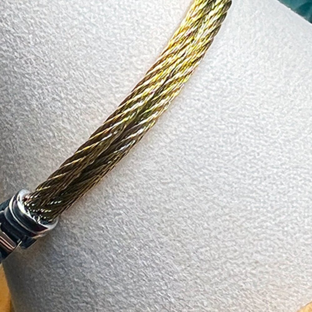 ALOR Yellow - Double-Row, Stainless Steel, Cable Bracelet - NWT - Picture 5 of 9